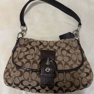 Coach Large Brown Monogram Canvas Soho